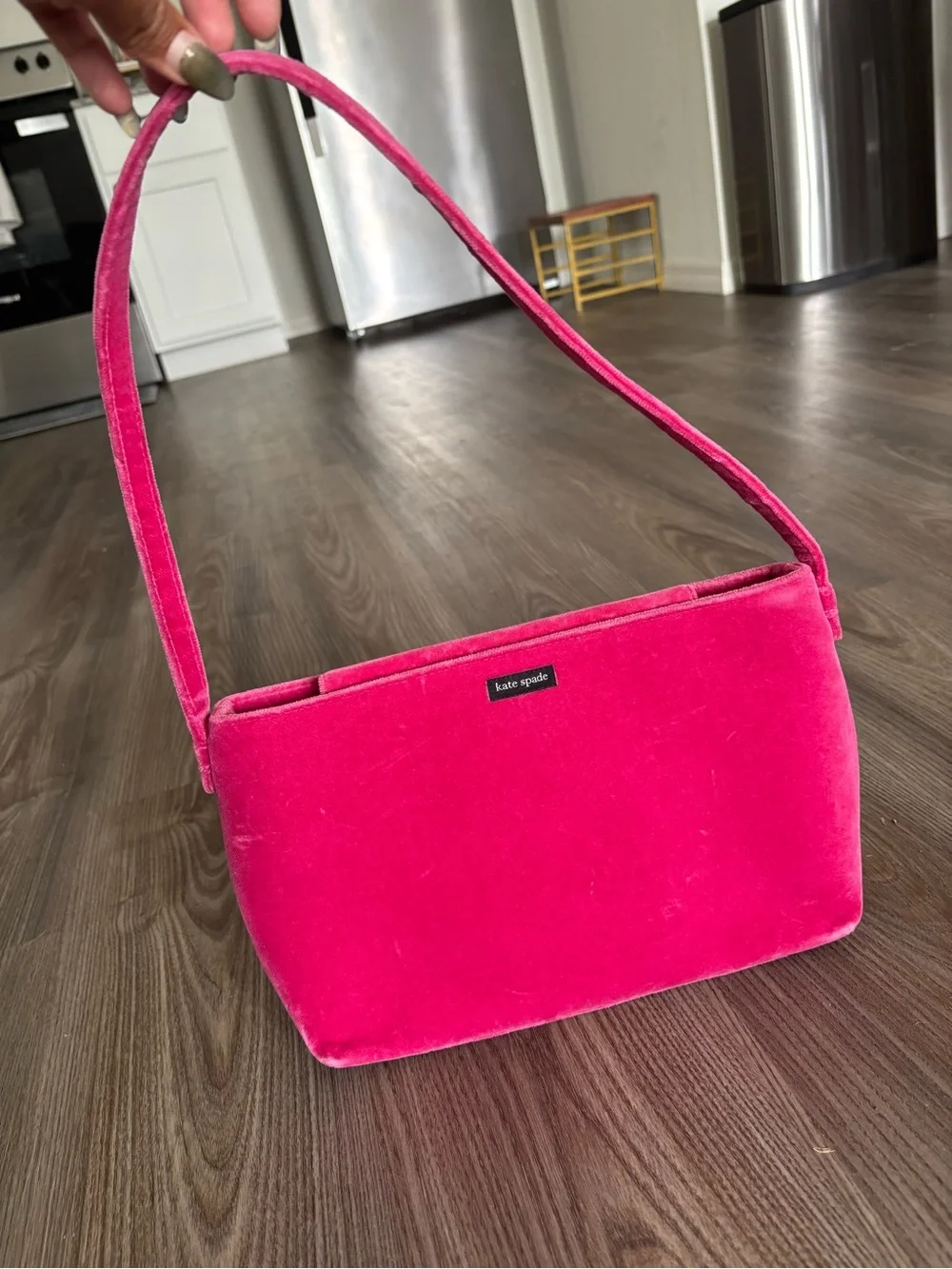 kate spade Velvet Hot Pink Velvet Shoulder Bag